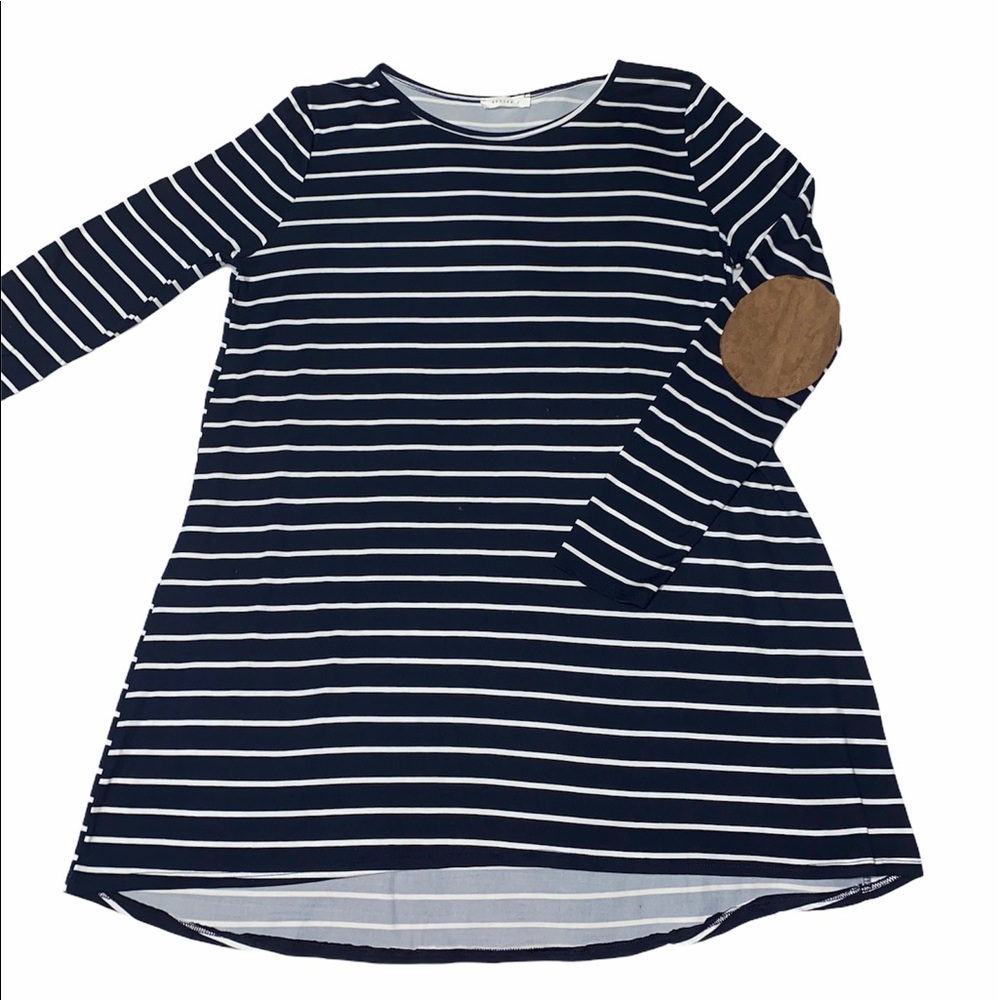 Reborn J Striped patch tunic top size large